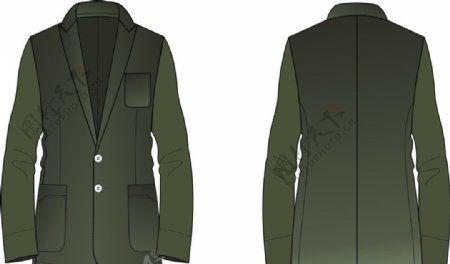军绿修身大衣款式图图片
