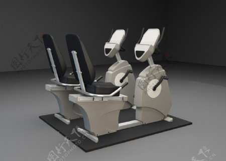 卧式动感单车3D模型图片