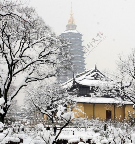 天宁寺积雪图片