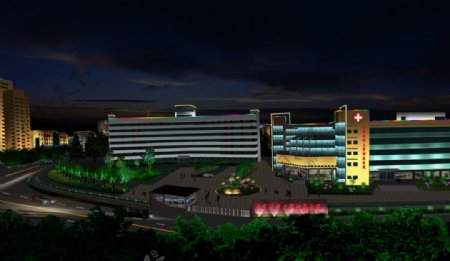 南京医科大学第三附属医院夜晚景观图片