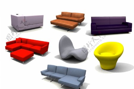 3D模型现代精品家具沙发图片