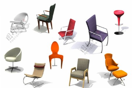 3D模型时尚椅子抠图不细非高清图片