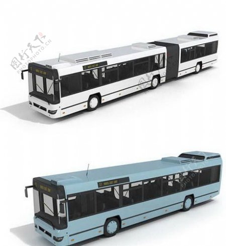公交车模型3D素材图片