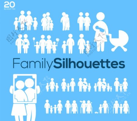 20款家庭人物图标矢量素材图片