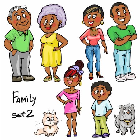 卡通家庭人物图片
