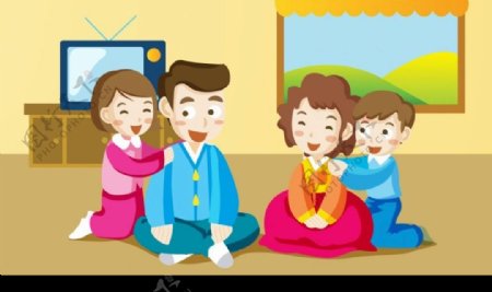 韩国快乐家庭图片
