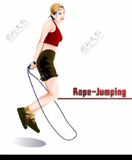女性跳绳锻炼健身图片