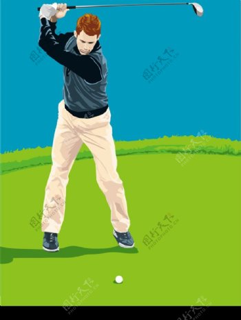 打高尔夫球男性图片