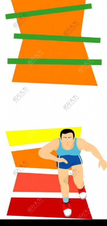 跑步运动员矢量图片