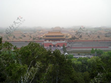 雾霾下的北京故宫图片