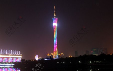 广州电视塔夜景图片