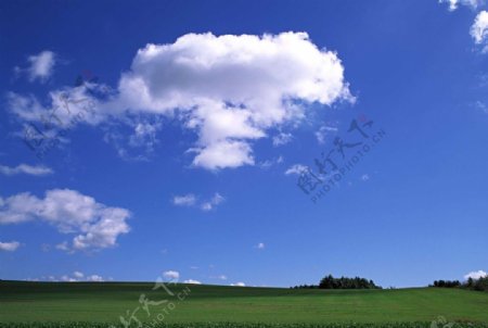 天空云朵草原图片