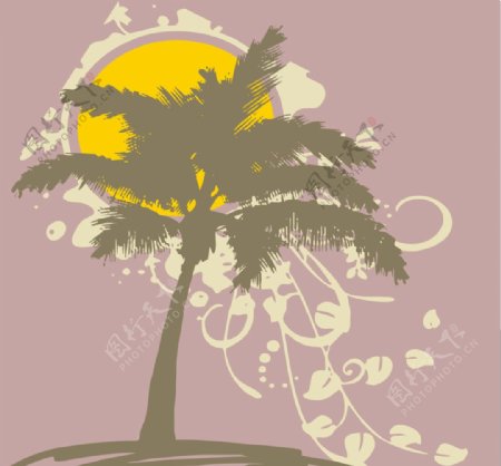 椰子树图案设计图片