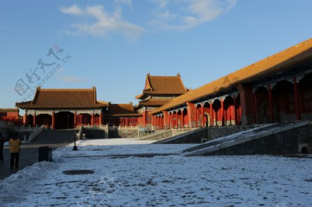 故宫雪景图片