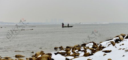 沂河冬景图片