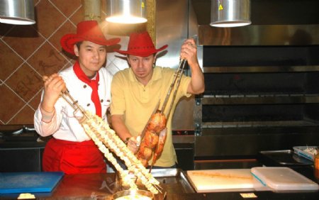 香港大厦国际美食百汇巴西烤肉大厨图片