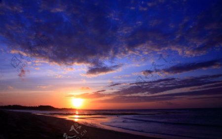 唯美夕阳大海图片