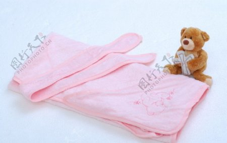 粉色小浴巾图片