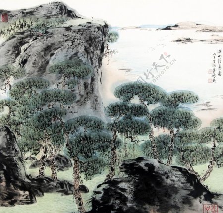 湖山清秋图图片