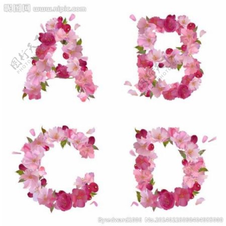花朵字体设计图片