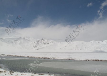喀什雪山冰河图片