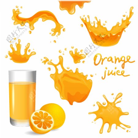飞溅橙汁图片