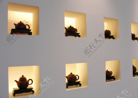 茶具背景墙图片