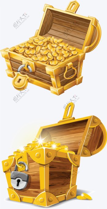 金币宝箱财富图片