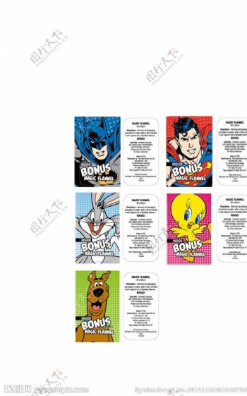 蝙蝠侠超人兔子鸭子狗狗标签图片