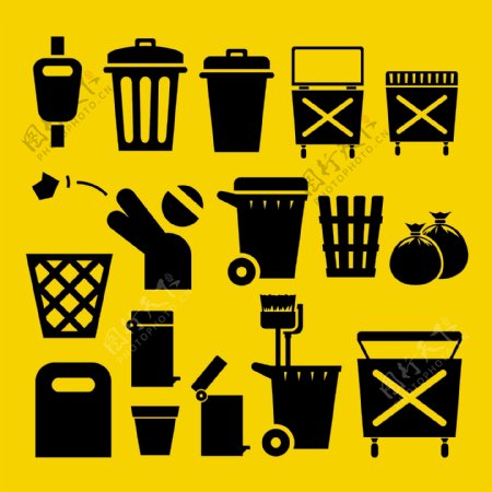 垃圾桶回收站图标图片