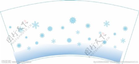 冬季雪花纸杯图片