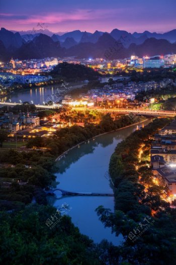 广西桂林城夜景图片
