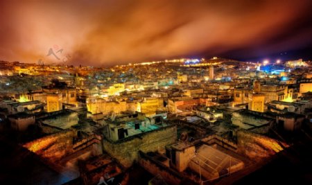 中东城市夜景图片