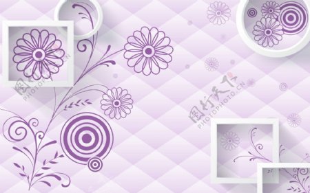 紫色花背景墙图片