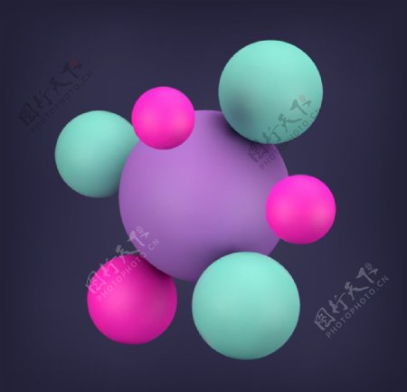 彩色3D球体背景图片
