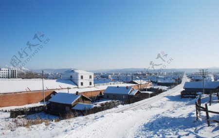 潮查北山下冬景图片