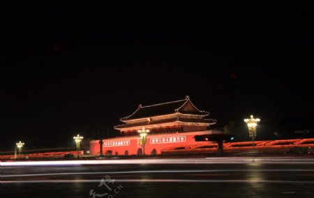天安门城楼夜景图片