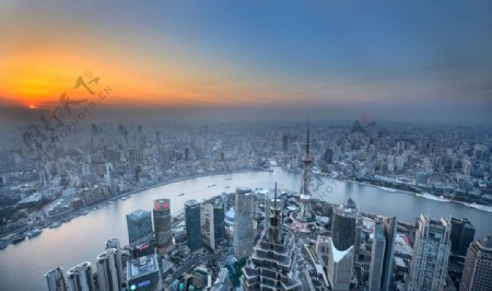 俯瞰上海都市图片