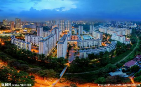 新加坡夜景图片