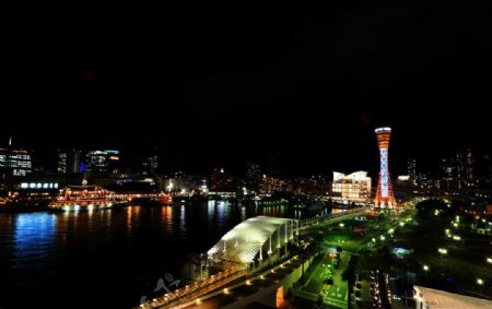 城市街道夜景图图片
