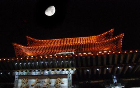 古城楼夜景图片