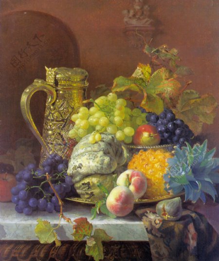 大理石桌面上的水果图片