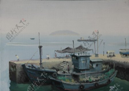崂山渔港图片