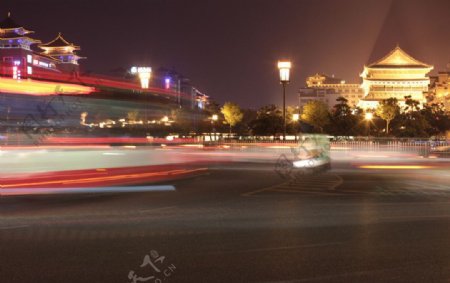 鼓楼夜景图片