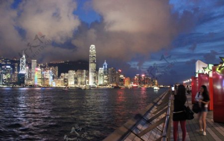 香港星光大道夜景图片