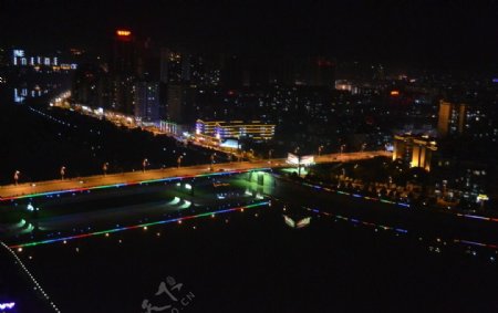赣州杨梅渡大桥夜景图片