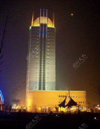 焦作广电大楼夜景图片