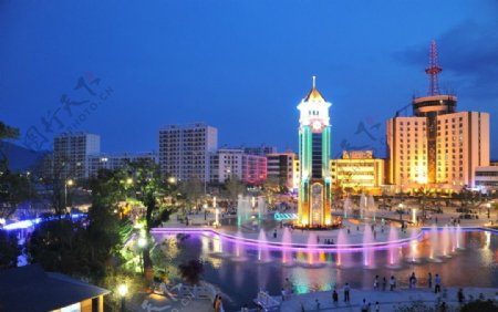 宜良广场夜景图片