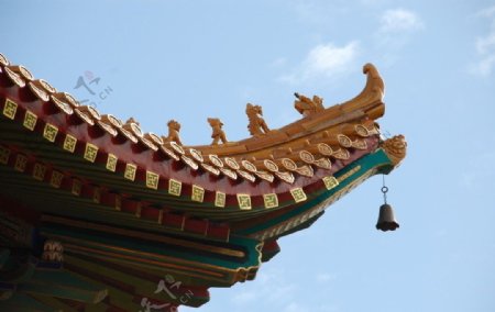 中式古典硫璃屋檐图片