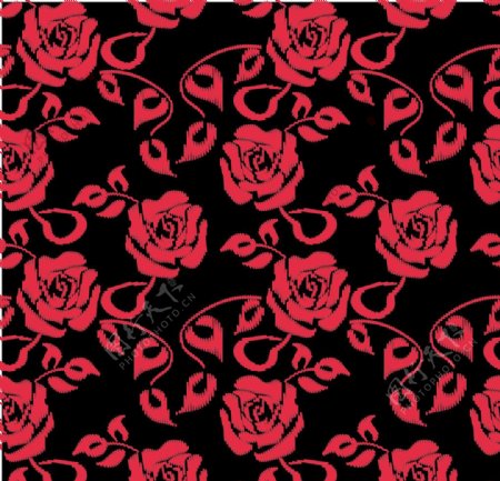 玫瑰底纹红黑图片